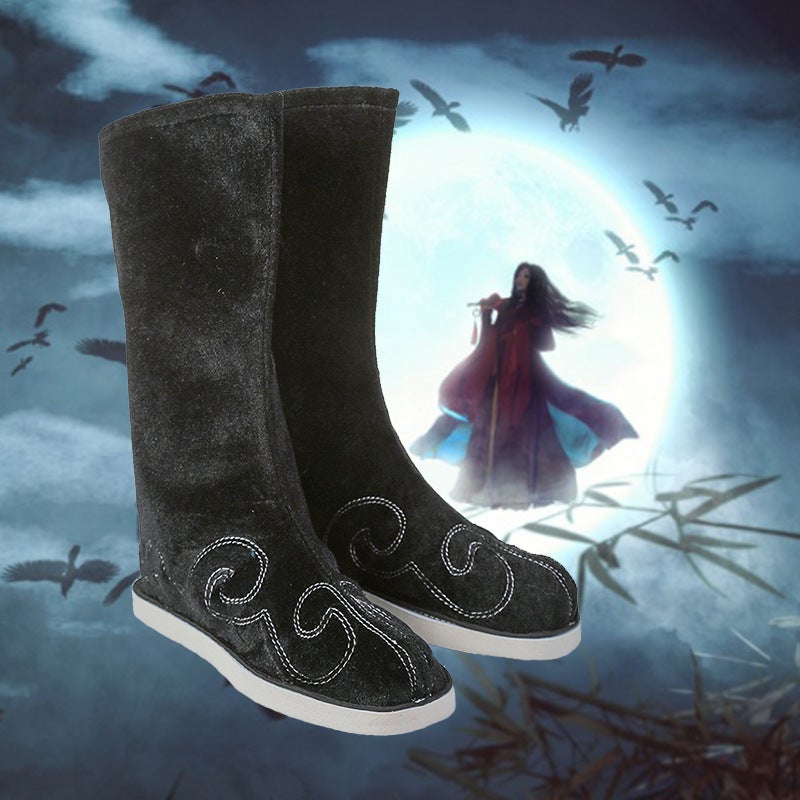 With Hanfu Boots Men'S And Women'S Royal Guards Ancient Ancient Style Martial Arts Primary School Students Retro Long Barrel Soap Boots - Image 3